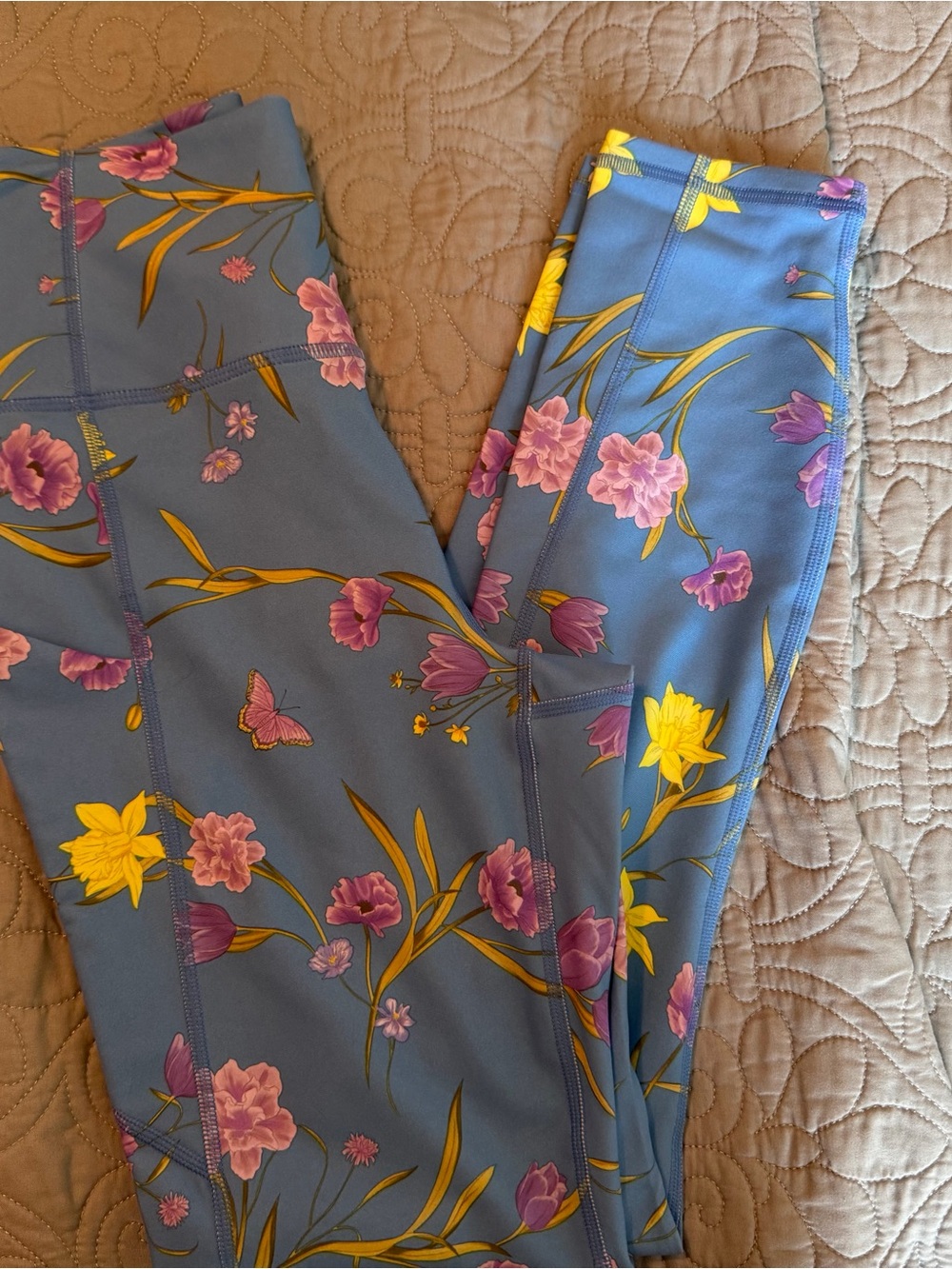 Fabletics PureLuxe Floral High Waisted Pocket Leggings Size Small